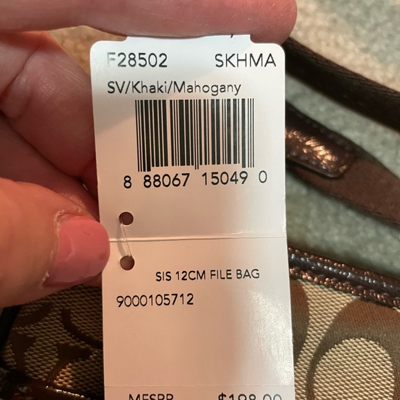 Coach MWT signature crossbody bag khaki with mahogany leather file bag - Picture 7 of 7